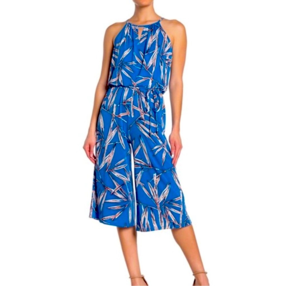 London Times Halter Wide Leg Jumpsuit